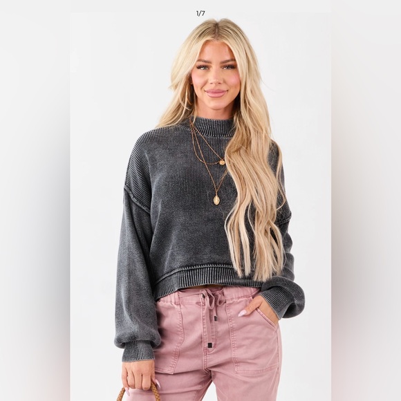 Zenana Outfitters Sweaters - Zénana Mock Neck Ribbed Knit Sweater